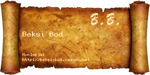 Beksi Bod névjegykártya